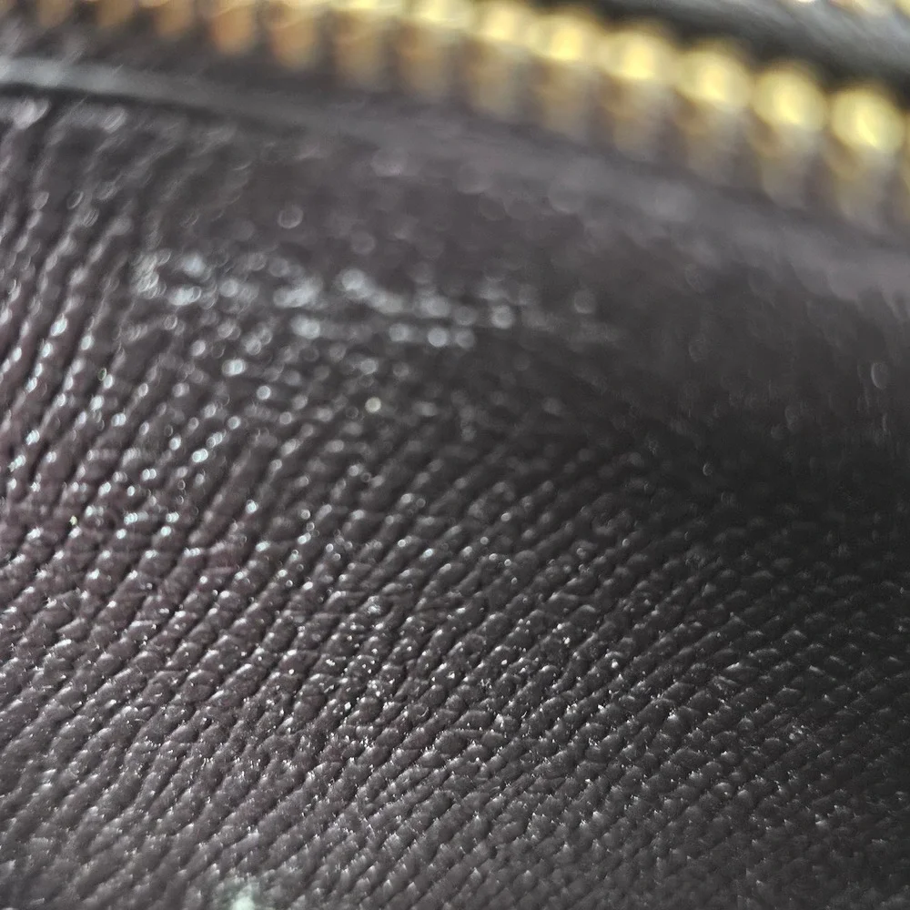 Coach Burgundy Crossgrain Leather Accordion Zip Wallet Wristlet Gold Hardware
